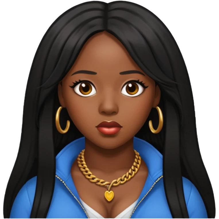 Remy Ma with black long hair emoji