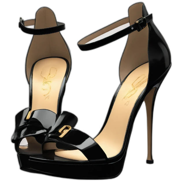 YSL TRIBUTE heels SANDAL black PATENT LEATHER emoji