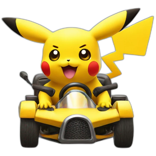 Pikachu in Mario kart emoji