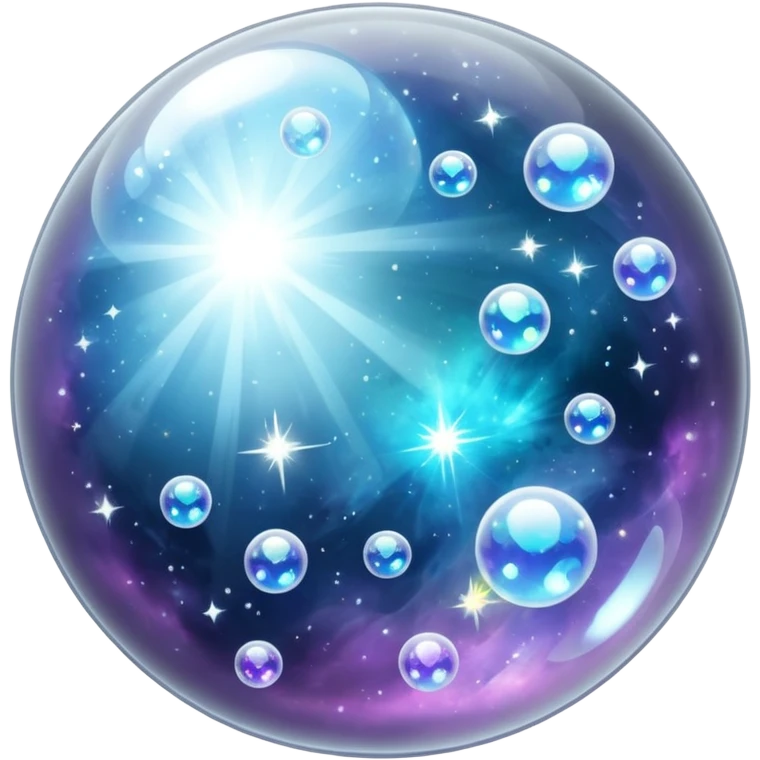 white silver sparkling shiny bubble nebula crystal emoji