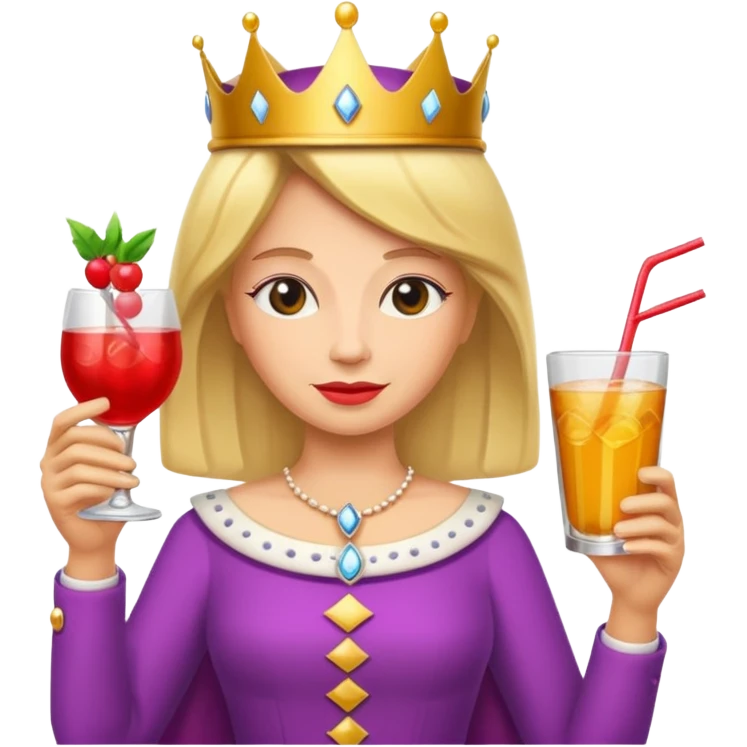 queen with drink emoji