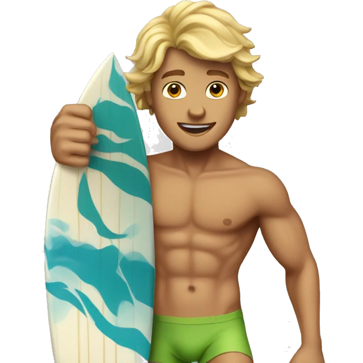 Hot surfer boy emoji