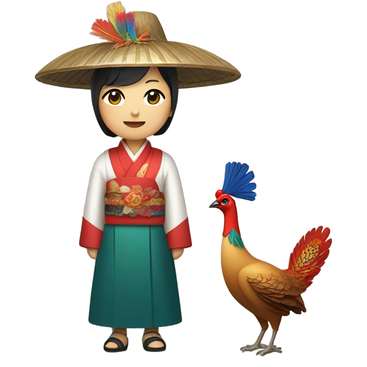 Korean with pheasant  emoji