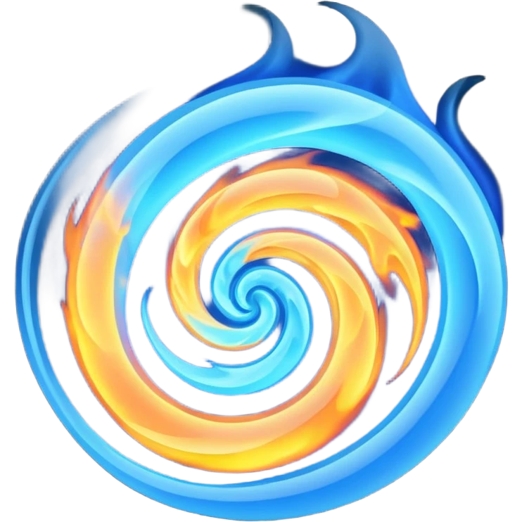 Bleu flame emoji