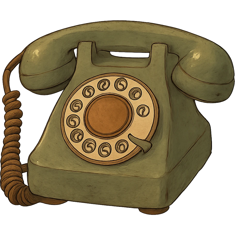 ghibli style old rotary phone emoji