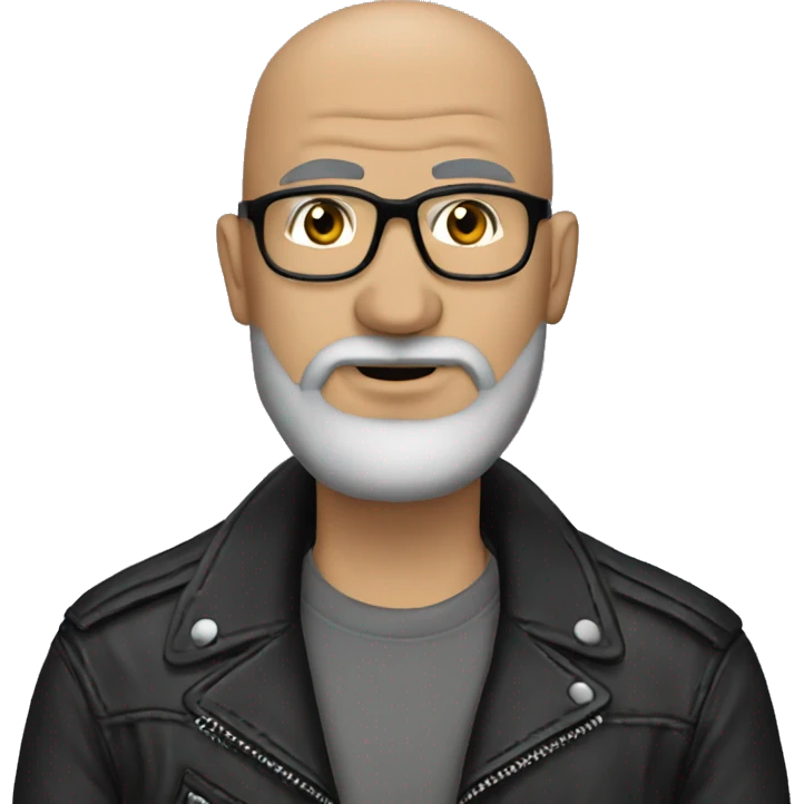 Biker bald grey beard harly chicano emoji