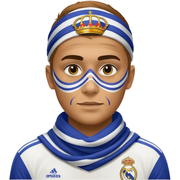 football supporter, paint logo real mdrid in face emoji