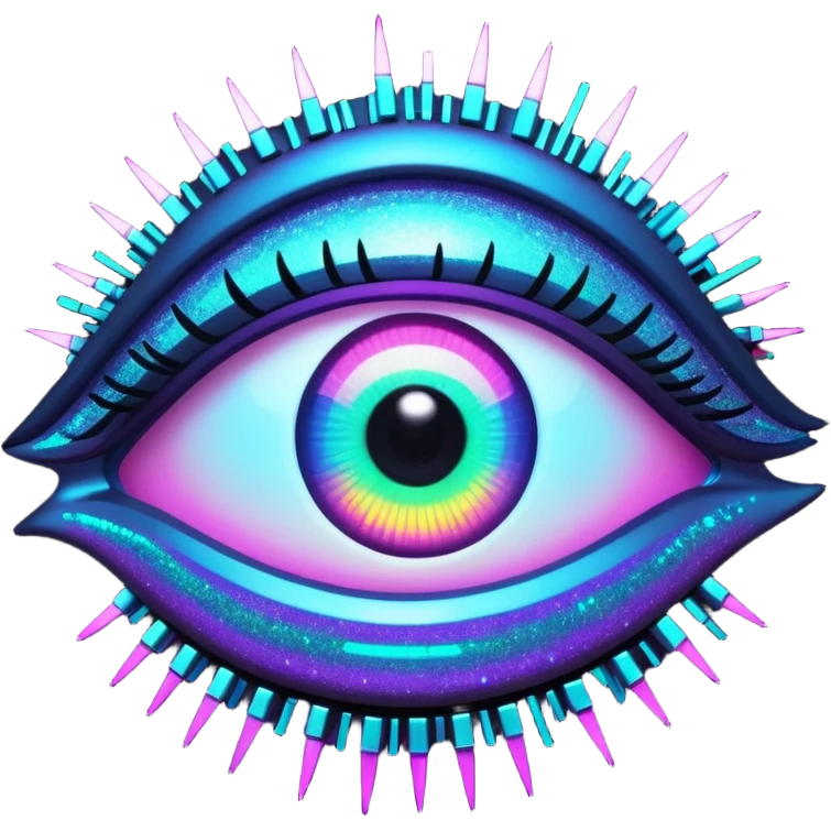 Glitter cyberpunk eye emoji