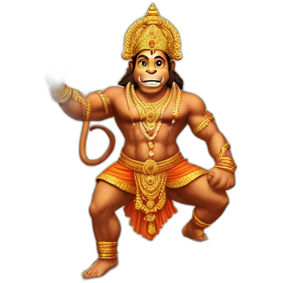 Lord Hanuman carrying sanjivini mountain emoji
