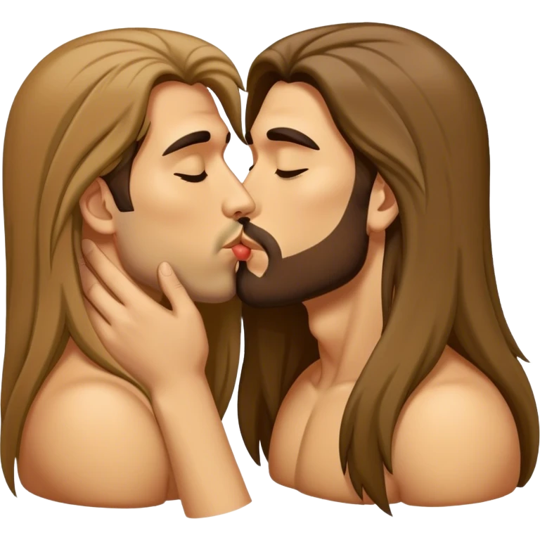 Tan long hair man kiss  emoji