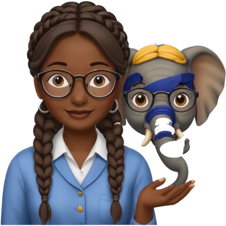 a woman elephant teaching emoji