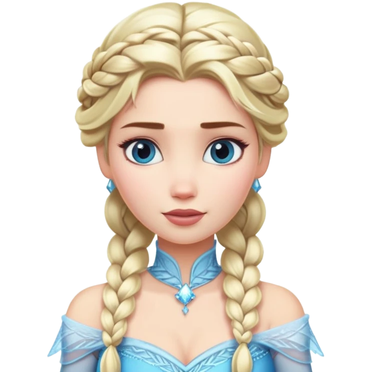 Elsa ice queen with blonde braid emoji