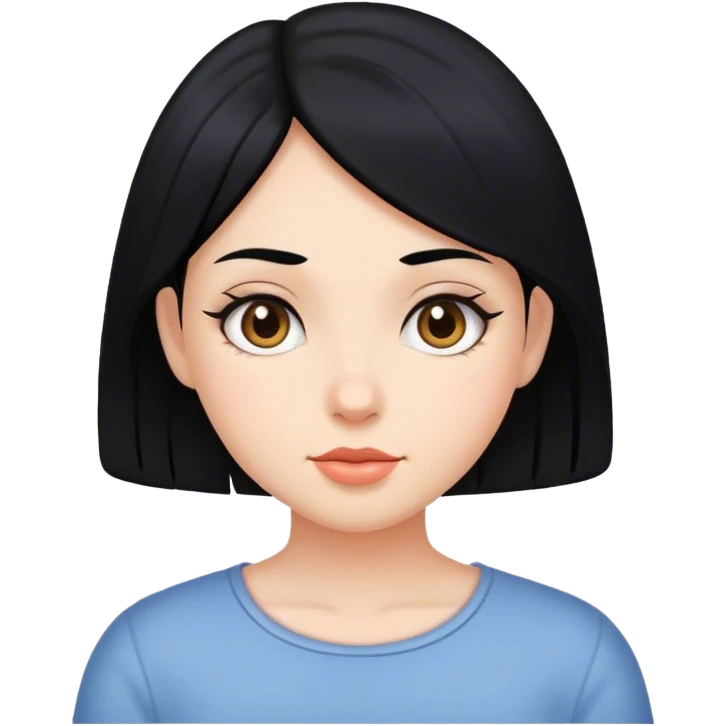 create a girl with black hair emoji