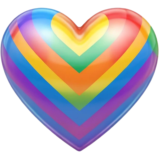 rainbow pride heart with subtle 3D effect emoji