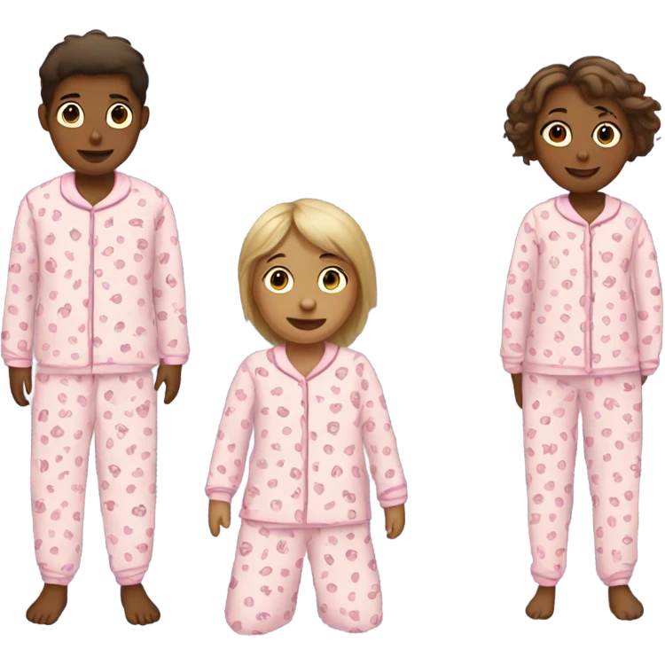 Boy and girl matching pijamas emoji