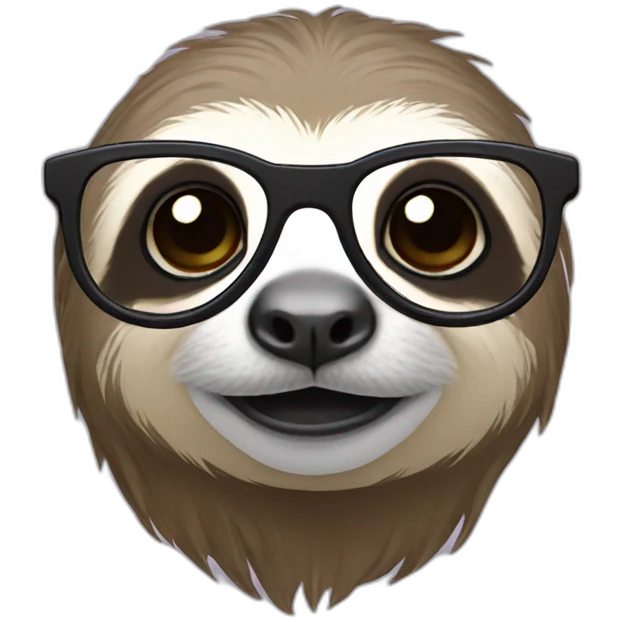 Female Sloth with glasses emoji