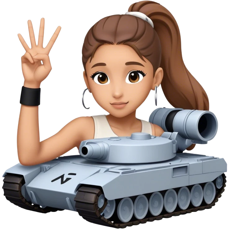 Ariana grande with ok doing sign and "ryu" written on toptank emoji