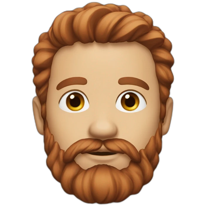 A brown air with redhead beard of 40 yo emoji