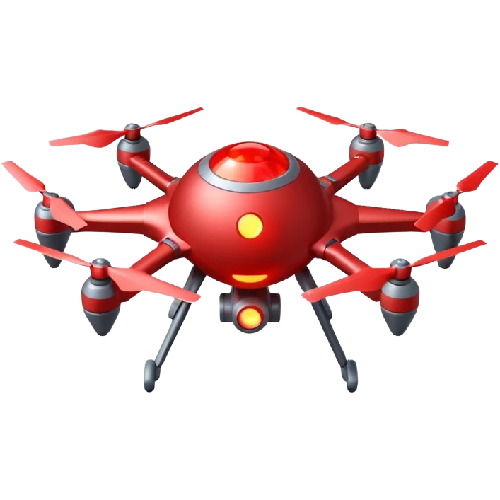 flying orb shaped futuristic targeting drone acquires target and paints with laser. sci-fi war emoji