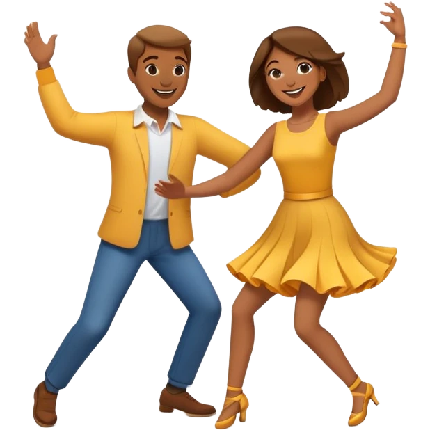 two people dancing together, cheerful and lively emoji