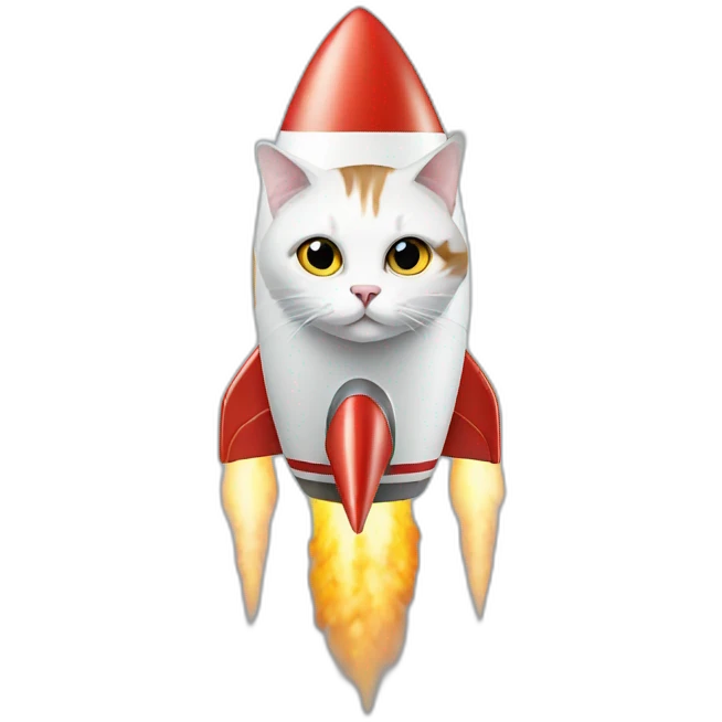 Cat on rocket emoji