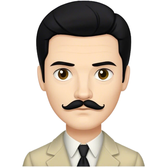 james march, american horror story, black hair, even peters, tiny moustache,  emoji