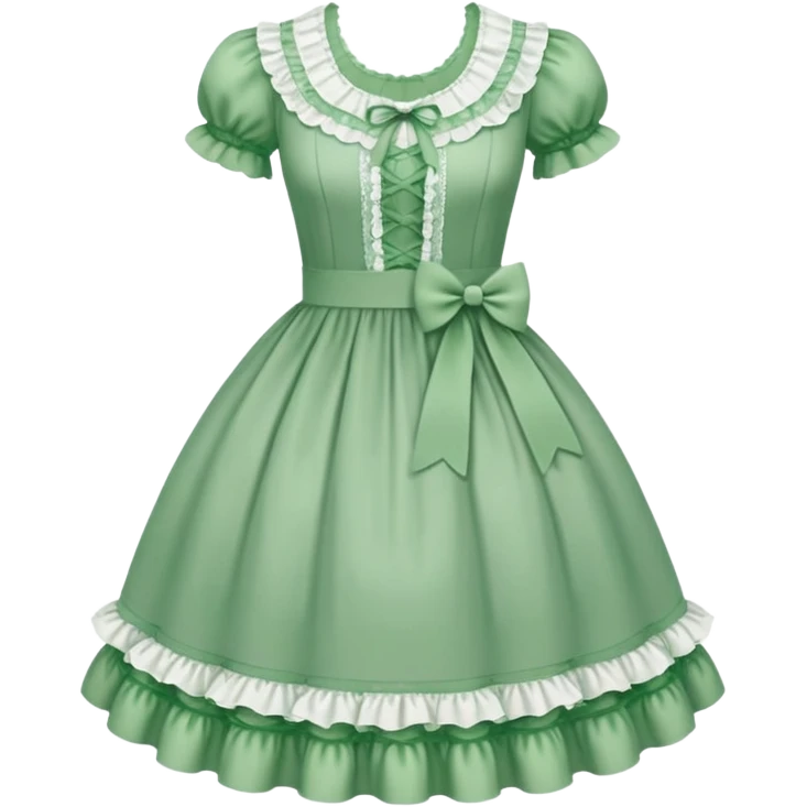 Lolita dress, white and green emoji
