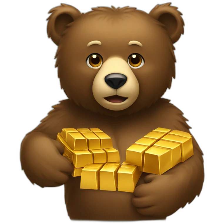Bear with gold bars emoji