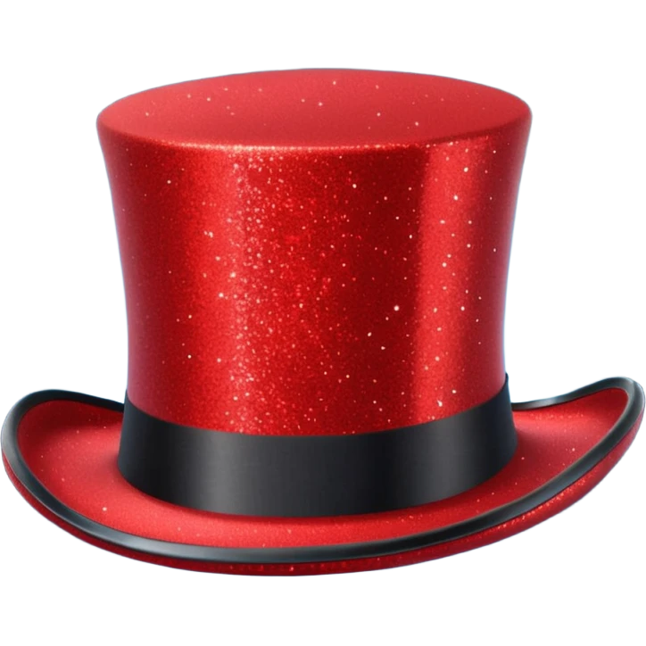 red glitter top hat red shark emoji