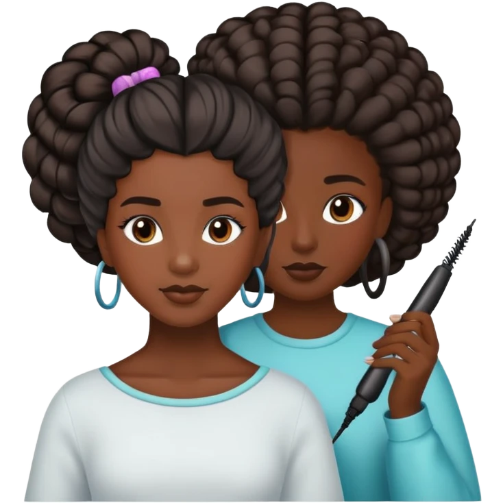 Black girl getting her hair done emoji