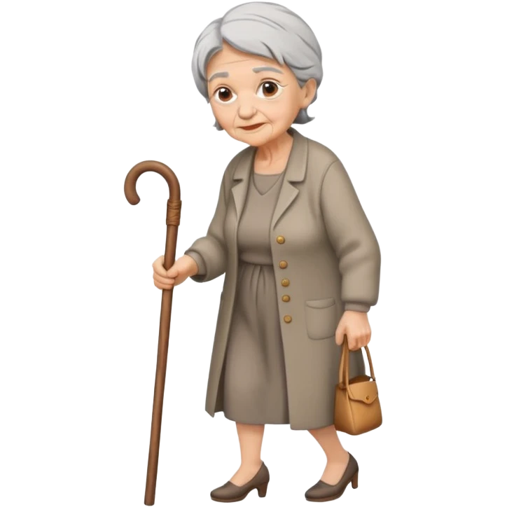 Old woman walking with cane emoji