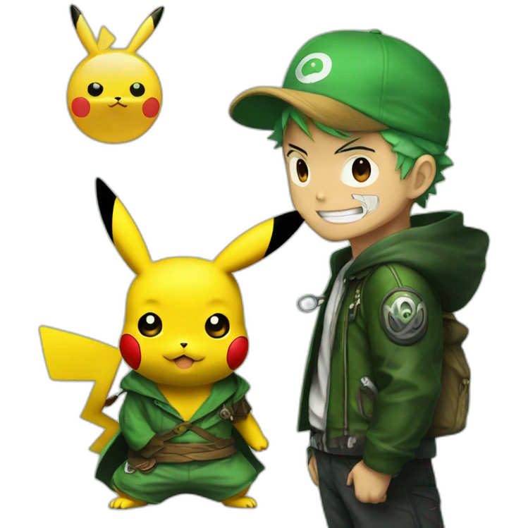Pikachu with Zoro emoji