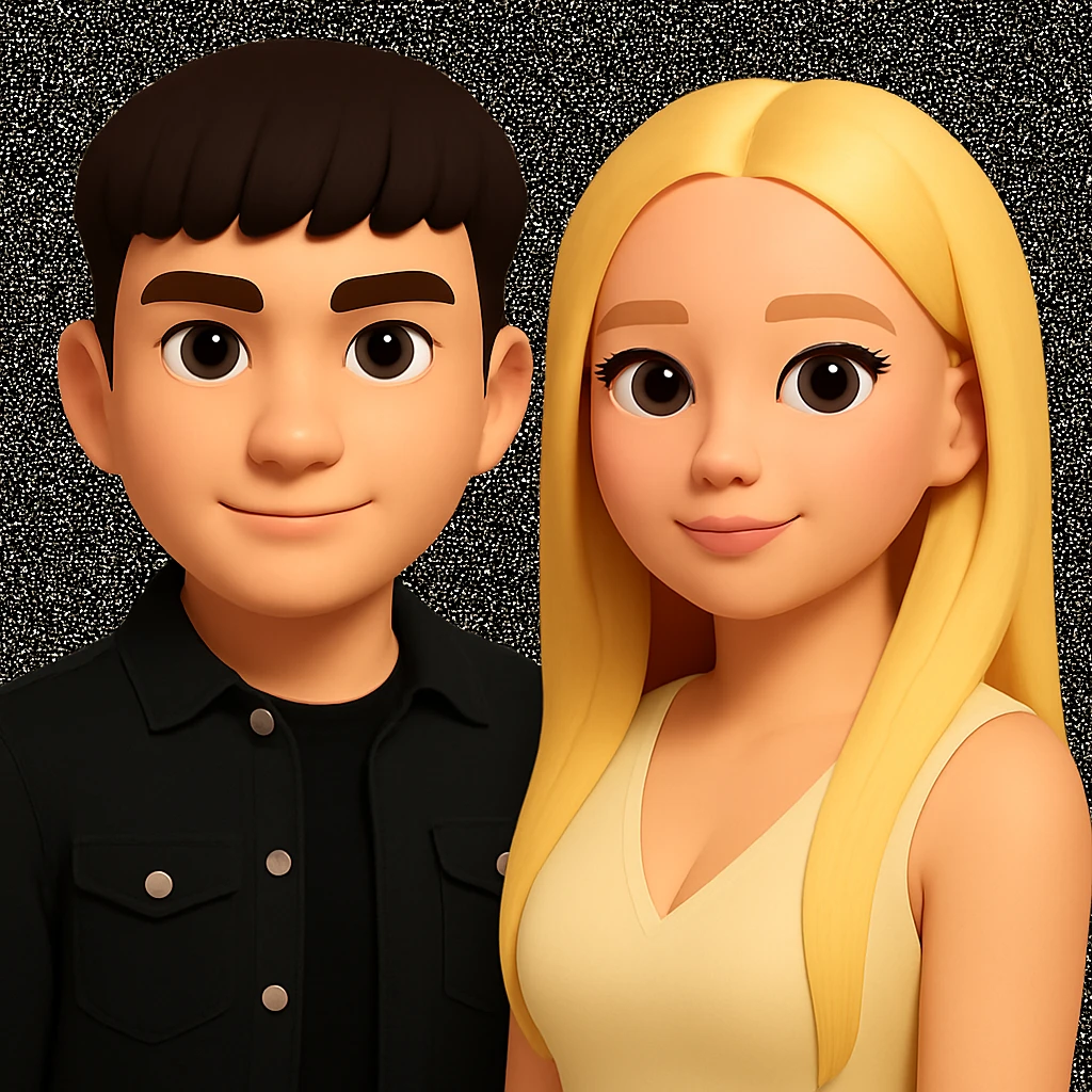 Slightly increase the volume of the upper body of the girl and slightly rotate her to face forward. Preserve the style of the original image. emoji