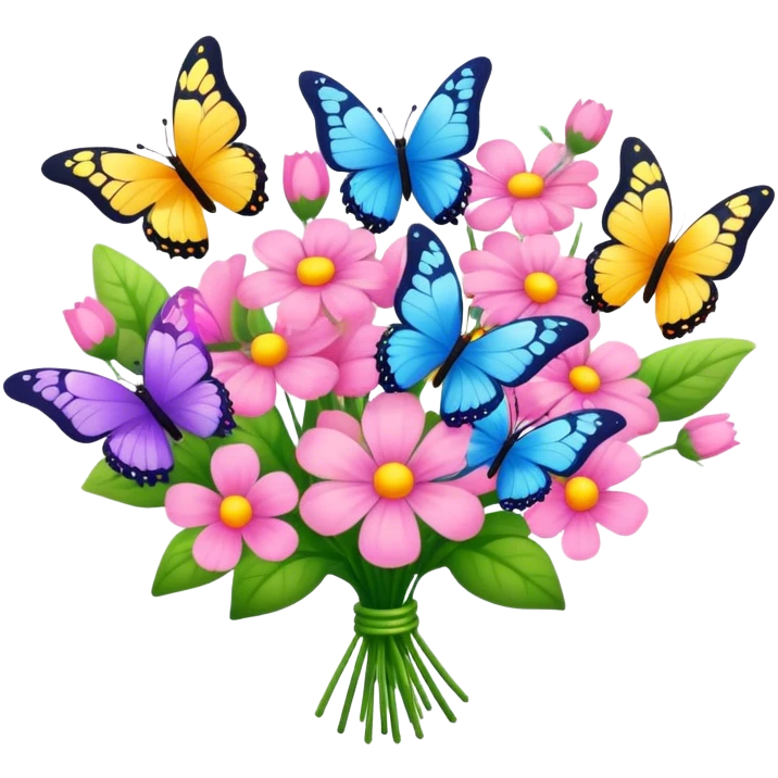 bouquet of butterflies emoji