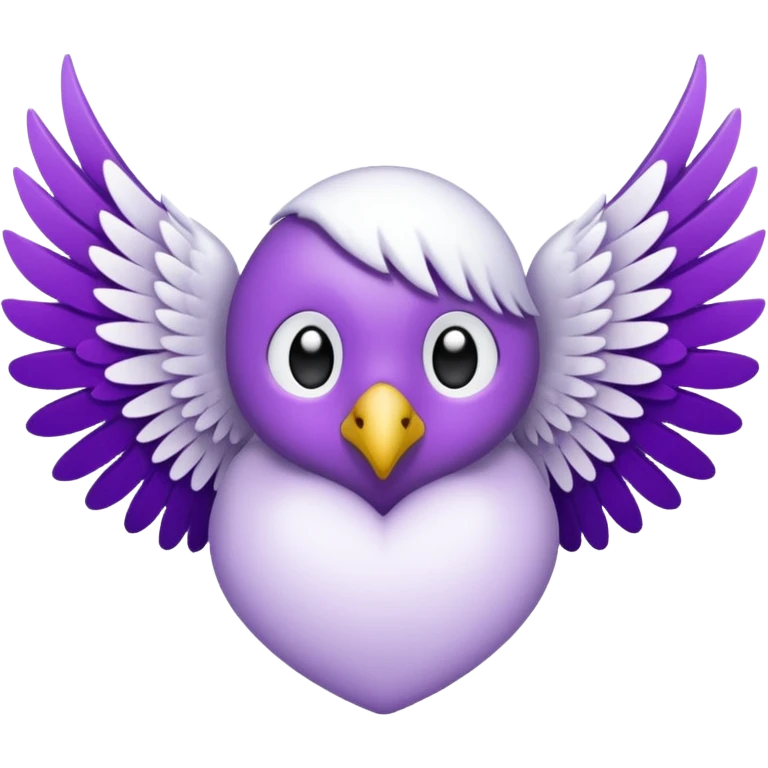 قلب يحزن فيه جناحات لونه بين الابيض وبنفسجي  emoji