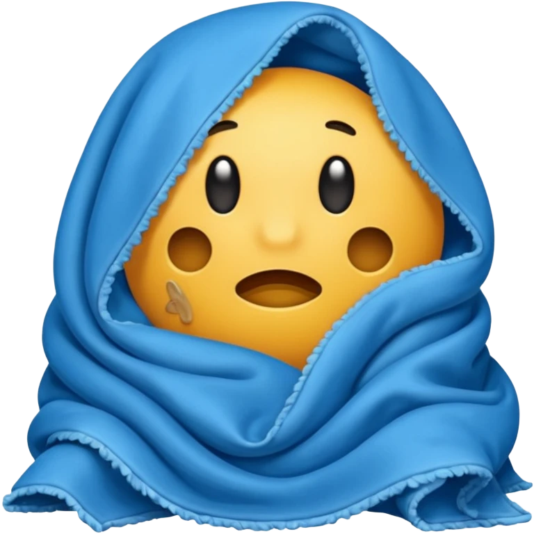 blue blanket with a bad smell coming off of it emoji