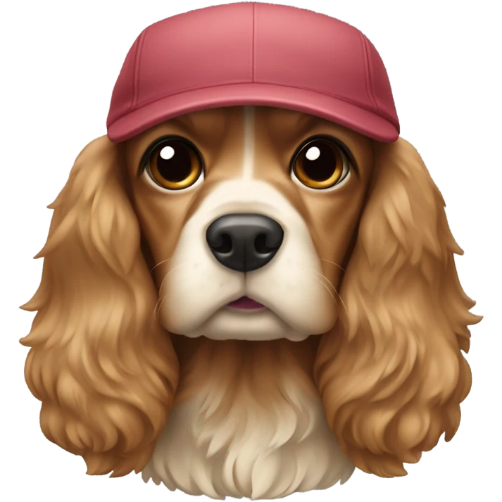 cocker spaniel wearing cap emoji