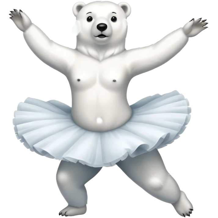 Polar bear doing ballet emoji