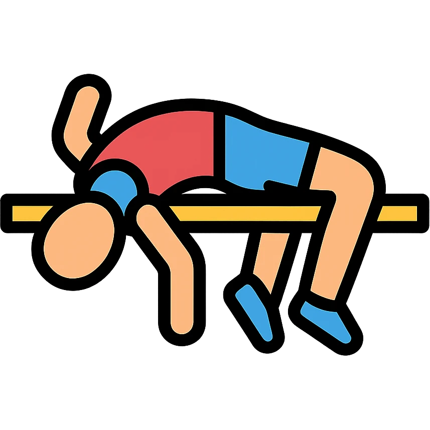 color outline icon of a high jump athlete emoji