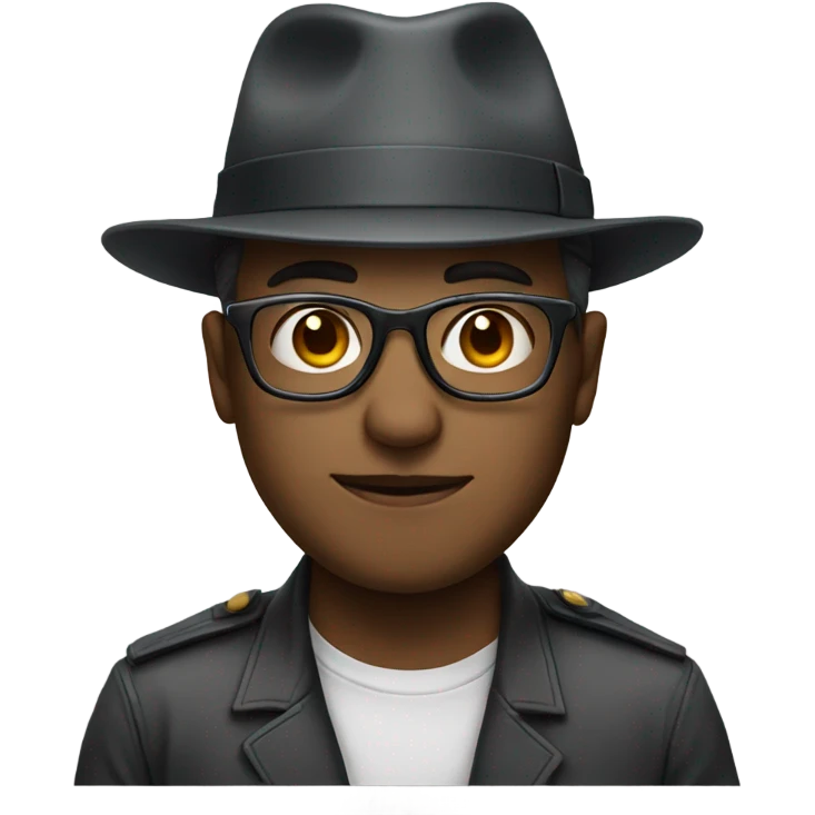 male portrait with glasses and hat emoji