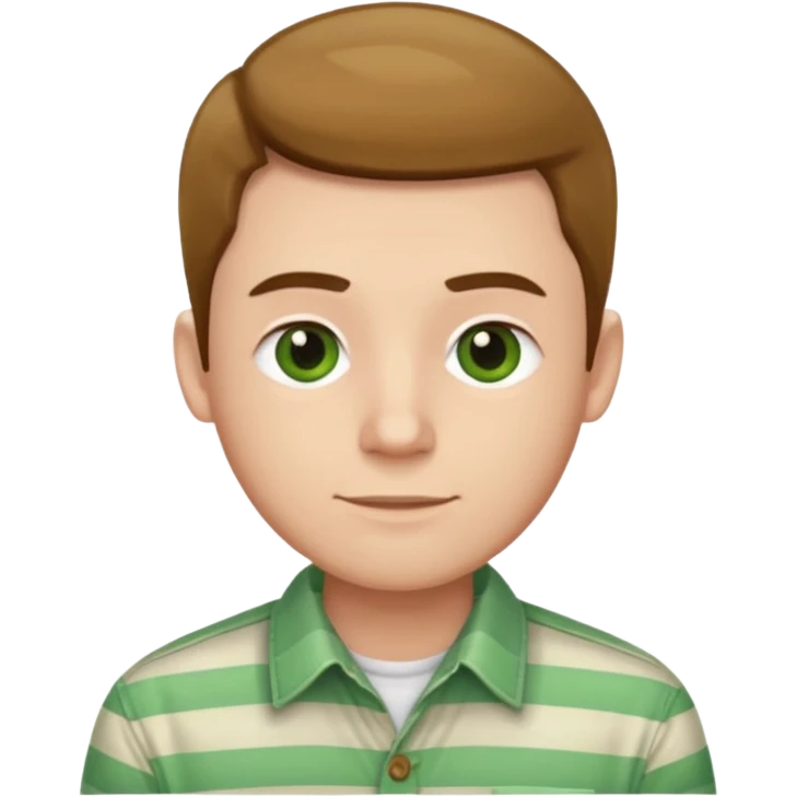 Man with green Striped Shirt not t shirt emoji
