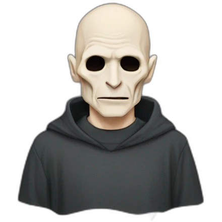 Voldemort wears a T-shirt with the word Sude on it emoji