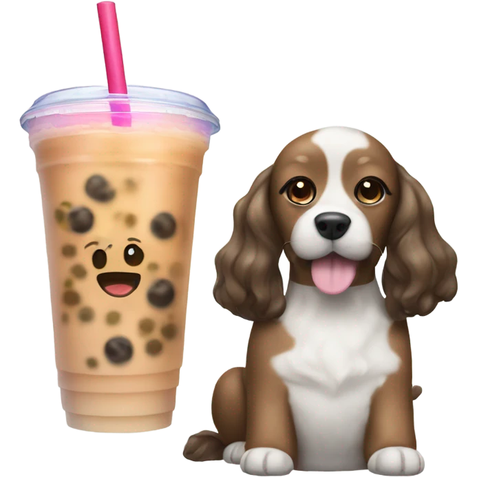 Dog and Bubble tea emoji
