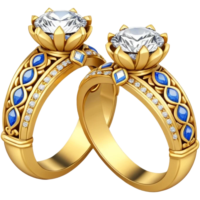 two ndian engagements rings next to each other emoji