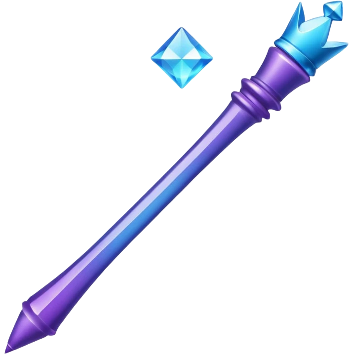 Create a small, visually appealing icon of a magic wand (chess wand style) to represent creativity and artistic design. Use a clean, modern look with glowing accents in purple and blue shades.
 emoji