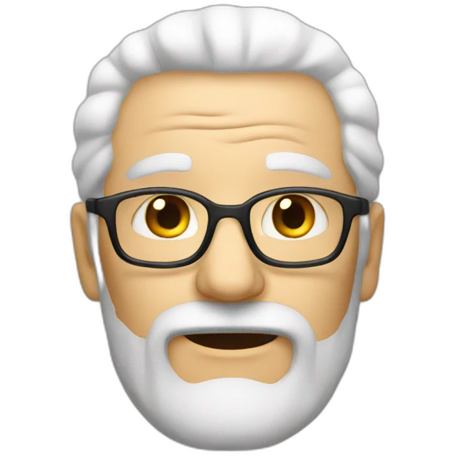 cool white-haired old man emoji