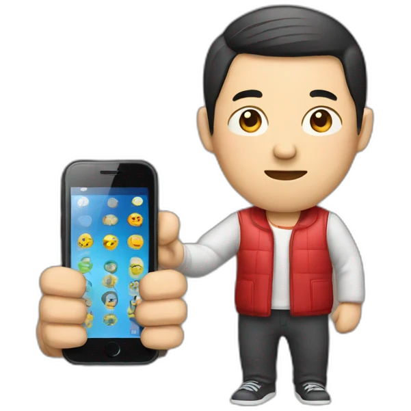 china man with smartphone emoji