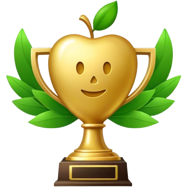 World record trophy that has a green text  message  Apple icon emoji  emoji