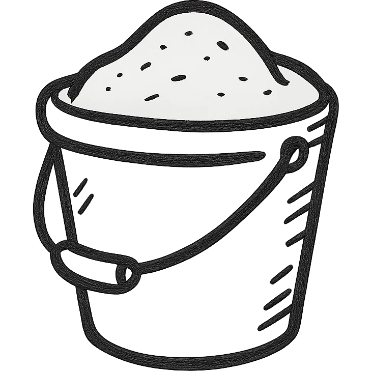 A bucket of sand emoji
