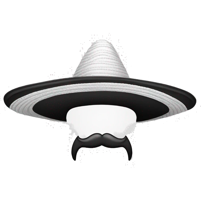 sombrero vueltiao Colores blanco y negro emoji